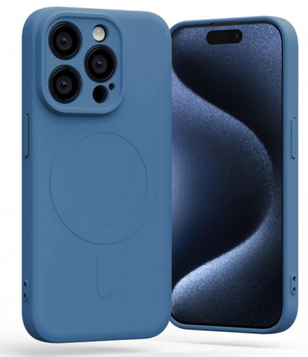 Ochranný kryt na iPhone 14 - Mercury, SemiSilicon MagSafe Blue