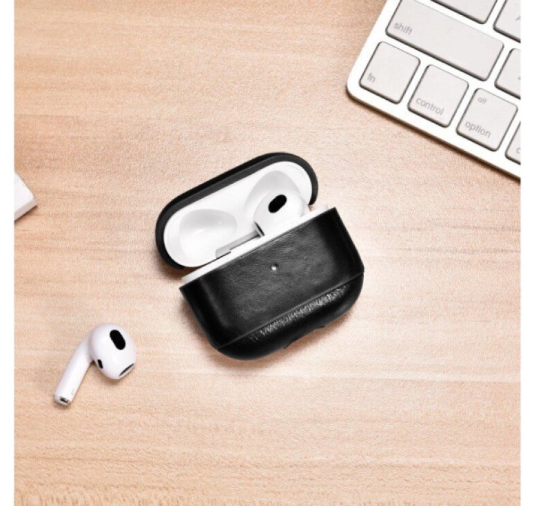 Kožené pouzdro na sluchátka AirPods 3 - iCarer, Vintage Black