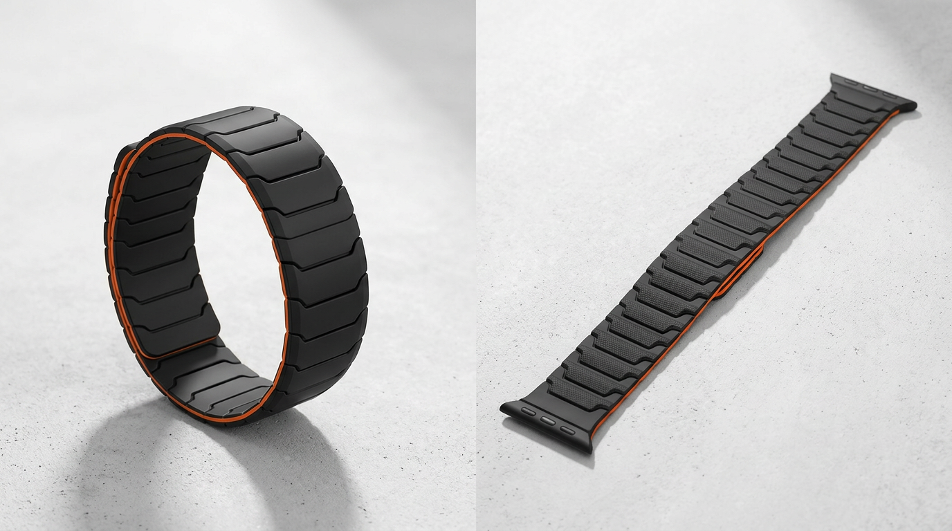 Řemínek pro Apple Watch 44mm / 45mm / 46mm / 49mm - Hoco, WA39 Flexible Black/Black