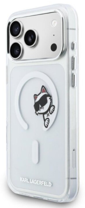 Ochranný kryt na iPhone 17 Pro MAX - Karl Lagerfeld, IML Choupette Peekaboo MagSafe Transparent