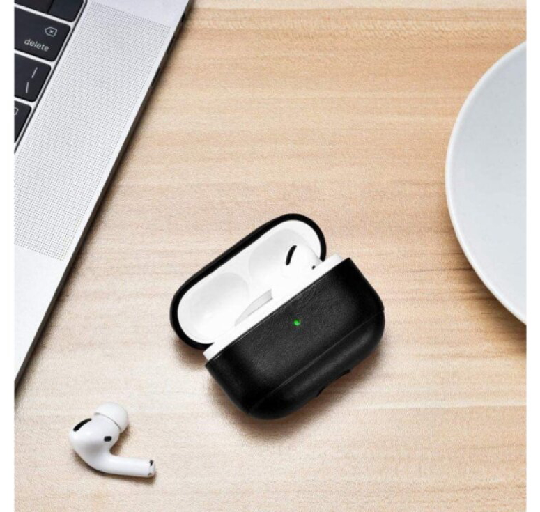 Kožené pouzdro na sluchátka AirPods Pro 1/2 - iCarer, Vintage Black