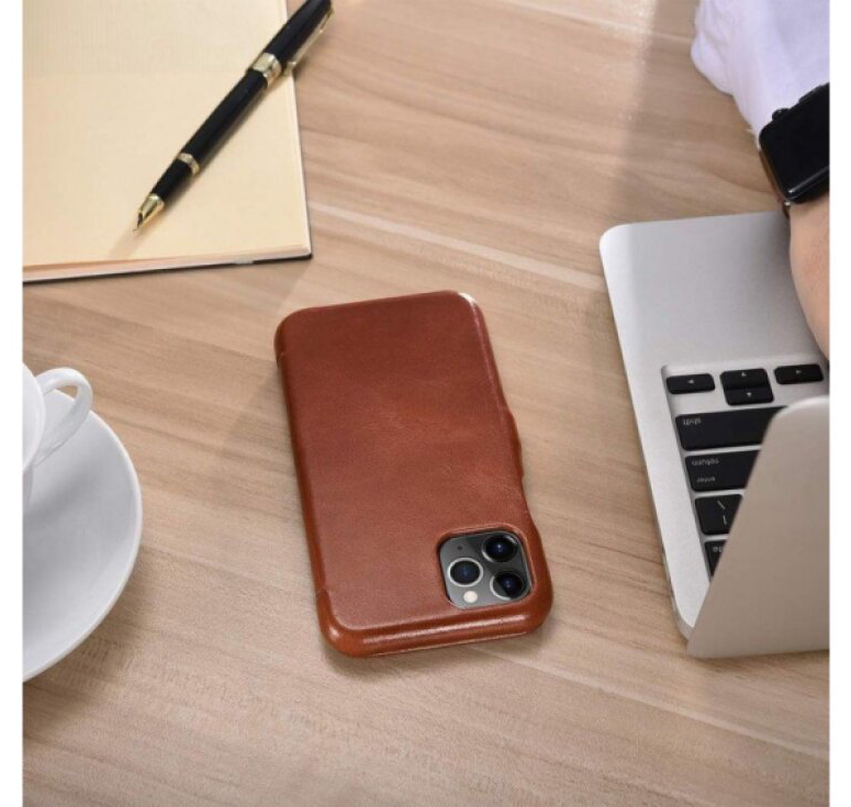 Knížkové pouzdro pro iPhone 11 Pro - iCarer, Vintage Brown