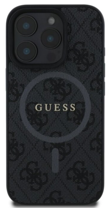 Ochranný kryt na iPhone 16 Pro - Guess, 4G Colored Ring MagSafe Black