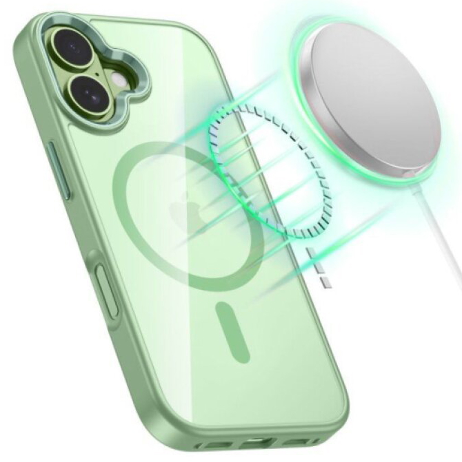 Ochranný kryt na iPhone 17 - Tech-Protect, Magmat MagSafe Sage/Clear