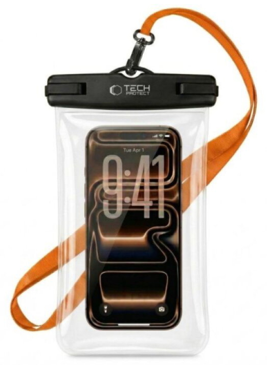 Plážové voděodolné pouzdro na mobil - Tech-Protect, UWC7 Universal Orange