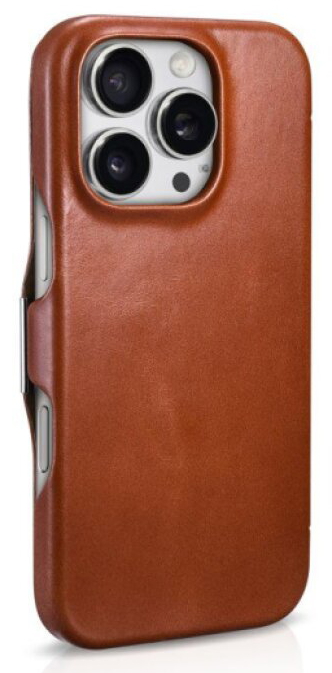 Knížkové pouzdro na iPhone 16 Pro - iCarer, Oil Wax Real Leather MagSafe Brown