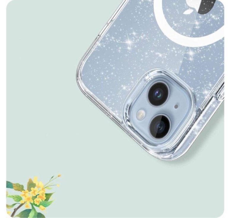 Ochranný kryt na iPhone 15 - Tech-Protect, FlexAir Hybrid MagSafe Glitter
