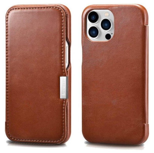 Knížkové pouzdro pro iPhone 13 Pro MAX - iCarer, Vintage Brown