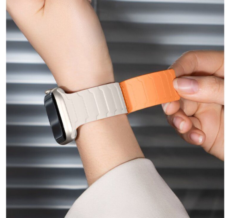 Řemínek pro Apple Watch 38mm / 40mm / 41mm / 42mm - Hoco, WA39 Flexible Starlight/Orange