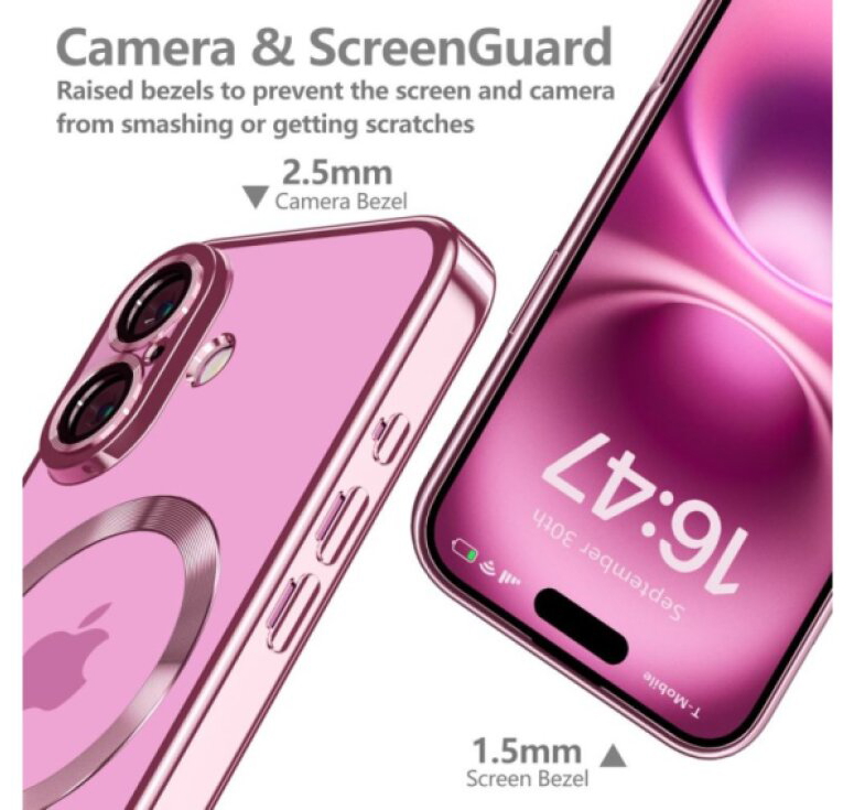 Ochranný kryt na iPhone 16 - Tech-Protect, Magflex MagSafe Shiny Rose
