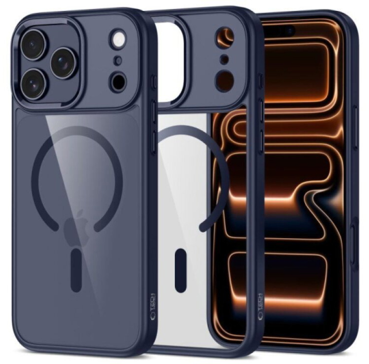 Ochranný kryt na iPhone 17 Pro - Tech-Protect, Magmat MagSafe Blue/Clear