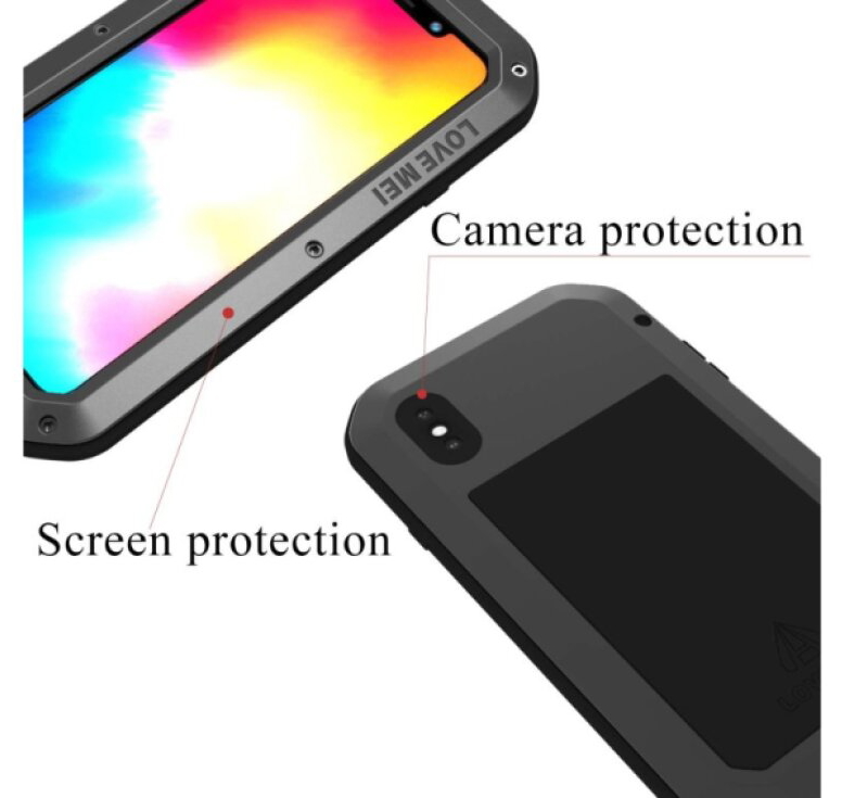 Ochranný kryt pro iPhone XS - LOVE MEI, POWERFUL BLACK