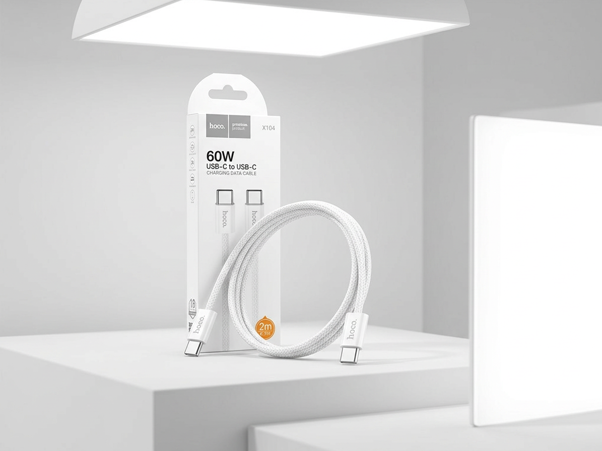Kabel USB-C na USB-C - Hoco, X104 Source 60W/3A 200cm White