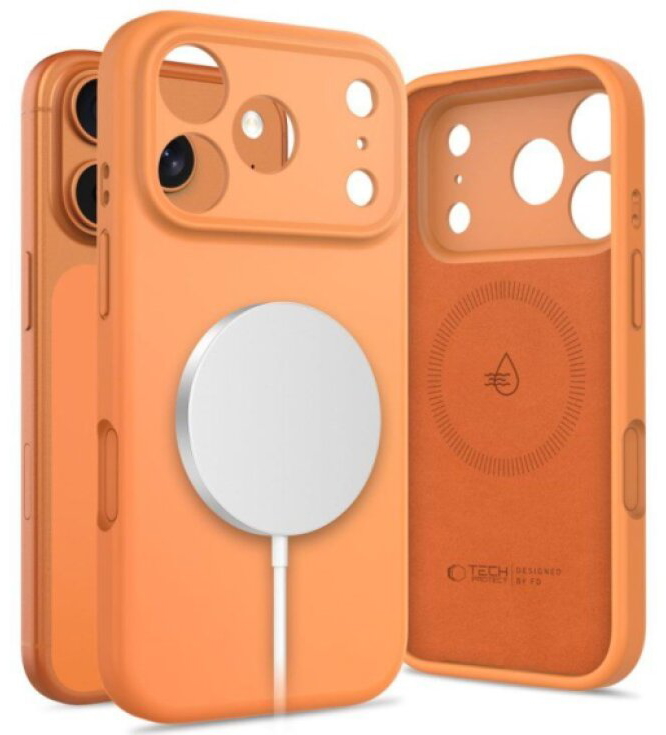 Ochranný kryt na iPhone 17 Pro - Tech-Protect, Silicone MagSafe Cosmic Orange
