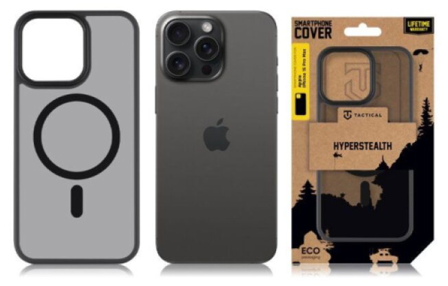 Ochranný kryt na iPhone 15 Pro MAX - Tactical, MagForce Hyperstealth Asphalt