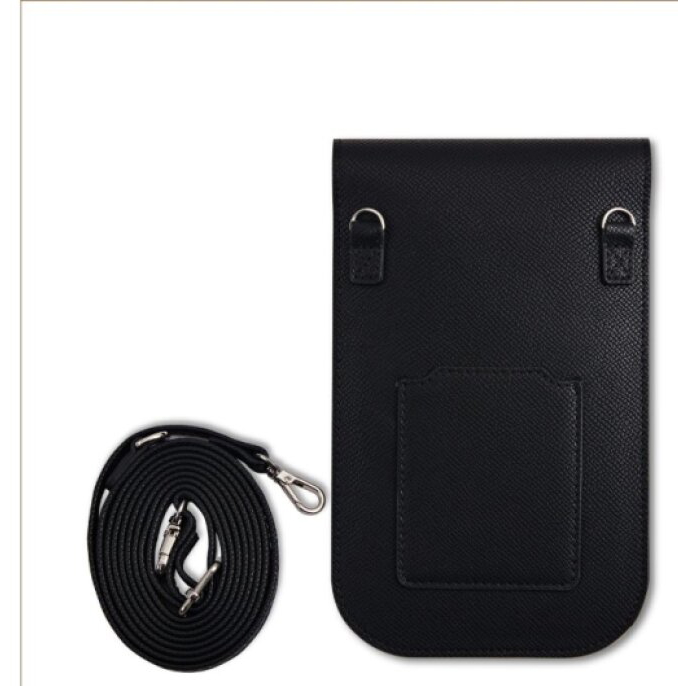 Univerzální pouzdro / taška s kapsou na mobil - Guess, Grained Triangle Black