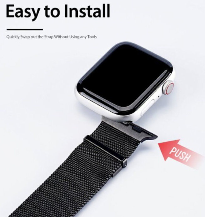 Řemínek pro Apple Watch 38mm / 40mm / 41mm / 42mm - DuxDucis, Milanese Black