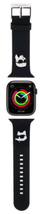 Řemínek pro Apple Watch 38mm / 40mm / 41mm / 42mm - Karl Lagerfeld, Karl and Choupette Head NFT Black