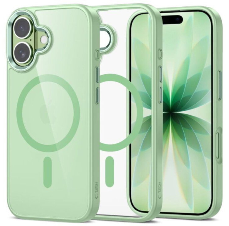 Ochranný kryt na iPhone 17 - Tech-Protect, Magmat MagSafe Sage/Clear