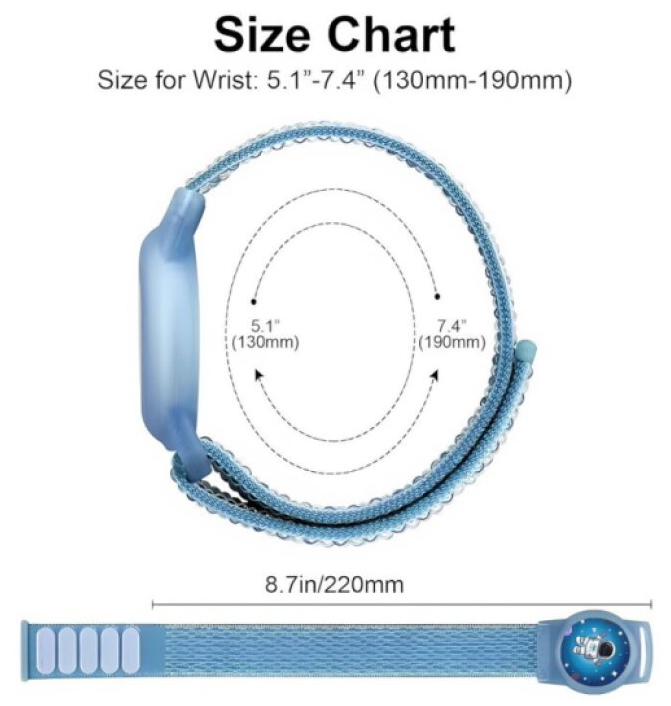 Dětský řemínek s pouzdrem pro AirTag - Tech-Protect, Nylon Astronaut