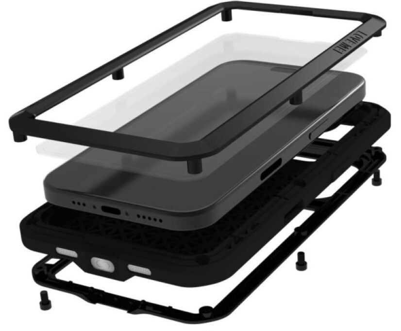 Ochranný kryt na iPhone 16 Pro MAX - LOVE MEI, Powerful Black
