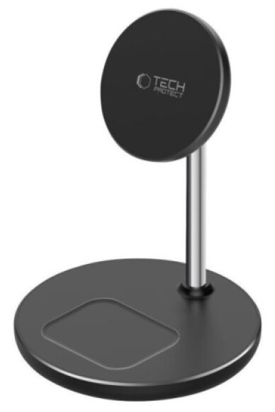 Bezdrátová rychlá nabíječka pro iPhone a AirPods - Tech-Protect, QI15W-A39 MagSafe Wireless Charger Black