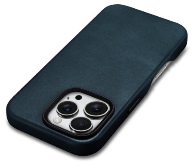 Kožený obal na iPhone 16 Pro MAX - iCarer, OilWax MagSafe Blue