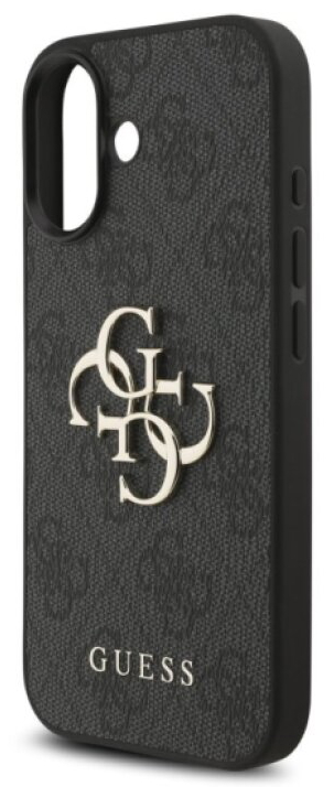 Ochranný kryt na iPhone 17 - Guess, Metal Logo Strap Black