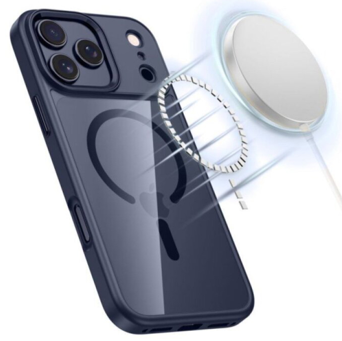 Ochranný kryt na iPhone 17 Pro - Tech-Protect, Magmat MagSafe Blue/Clear