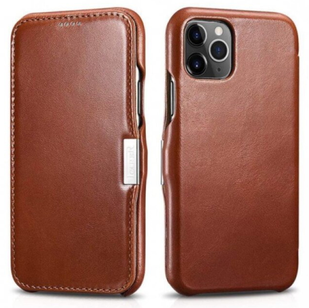 Knížkové pouzdro pro iPhone 11 Pro - iCarer, Vintage Brown