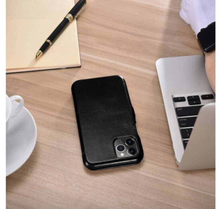 Knížkové pouzdro pro iPhone 11 Pro - iCarer, Vintage Black