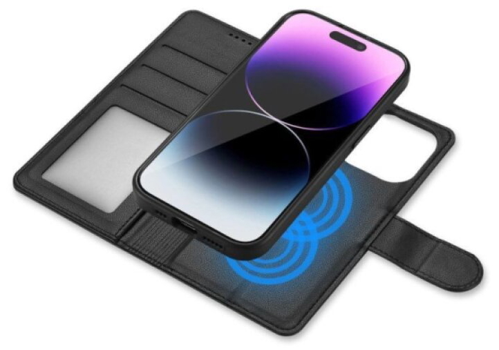 Knížkové pouzdro pro iPhone 15 - Tech-Protect, Wallet MagSafe Black
