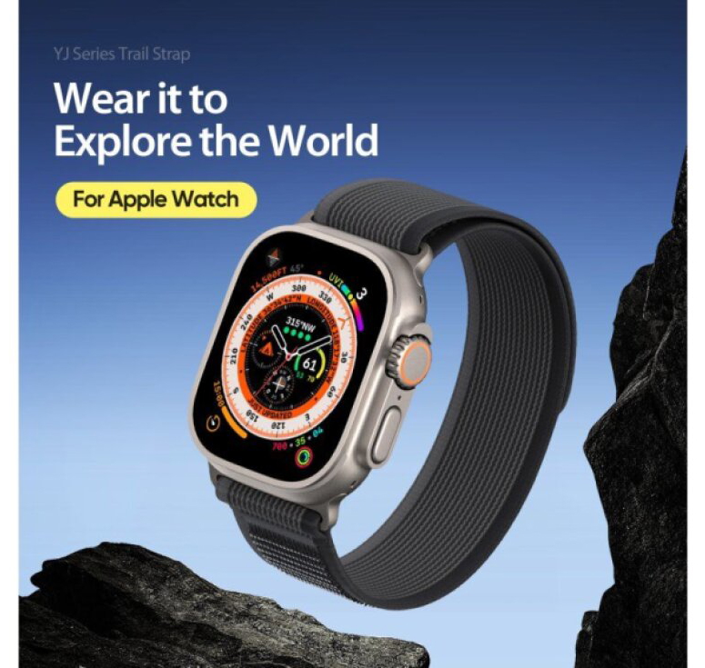 Řemínek na Apple Watch 38mm / 40mm / 41mm / 42mm - DuxDucis, YJ Black/Grey