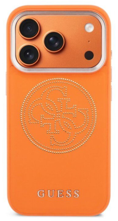 Ochranný kryt na iPhone 17 Pro MAX - Guess, 4G Perforated Logo MagSafe Orange