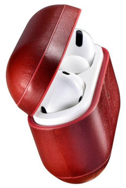 Kožené pouzdro na sluchátka AirPods Pro 1/2 - iCarer, Vintage Red