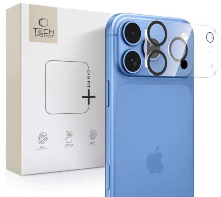 Ochrana na zadní kameru iPhone 18 Pro - Tech-Protect, Cam Fit+ Clear