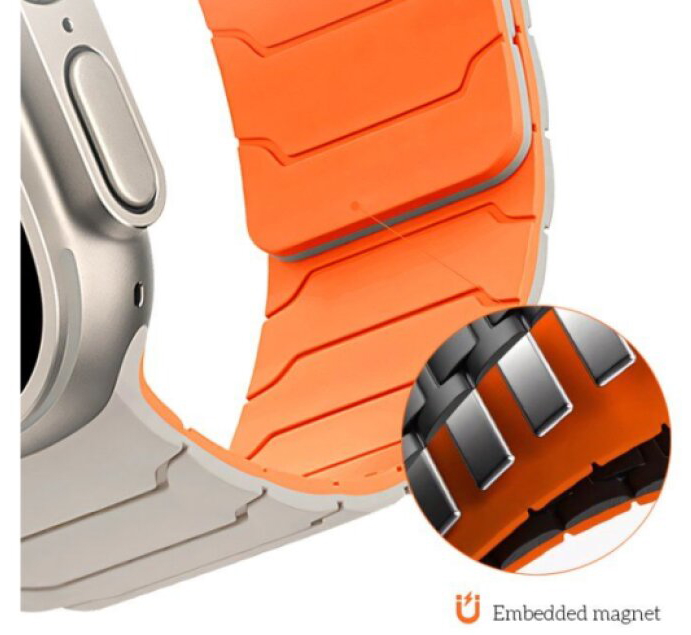 Řemínek pro Apple Watch 38mm / 40mm / 41mm / 42mm - Hoco, WA39 Flexible Starlight/Orange