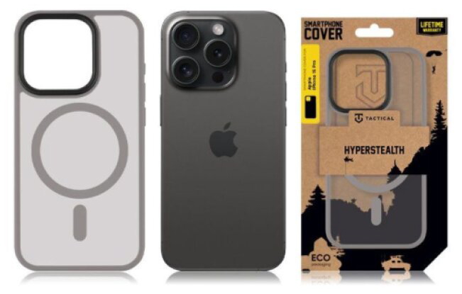 Ochranný kryt pro iPhone 15 Pro - Tactical, MagForce Hyperstealth Light Grey