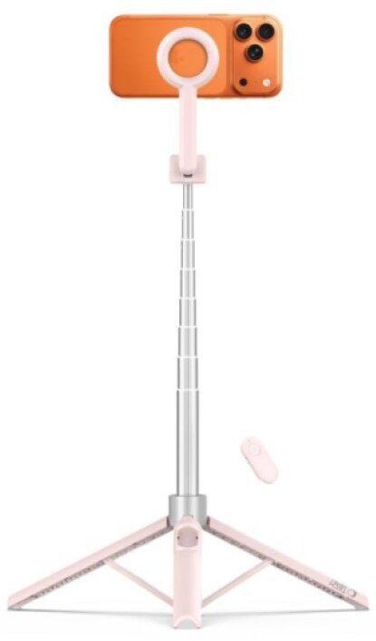 Selfie tyč s Bluetooth ovladačem a stojánkem - Tech-Protect, L10S MagSafe Selfie Stick Tripod Pink