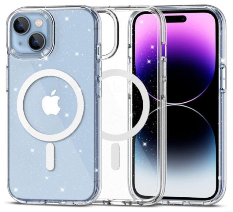 Ochranný kryt na iPhone 15 - Tech-Protect, FlexAir Hybrid MagSafe Glitter