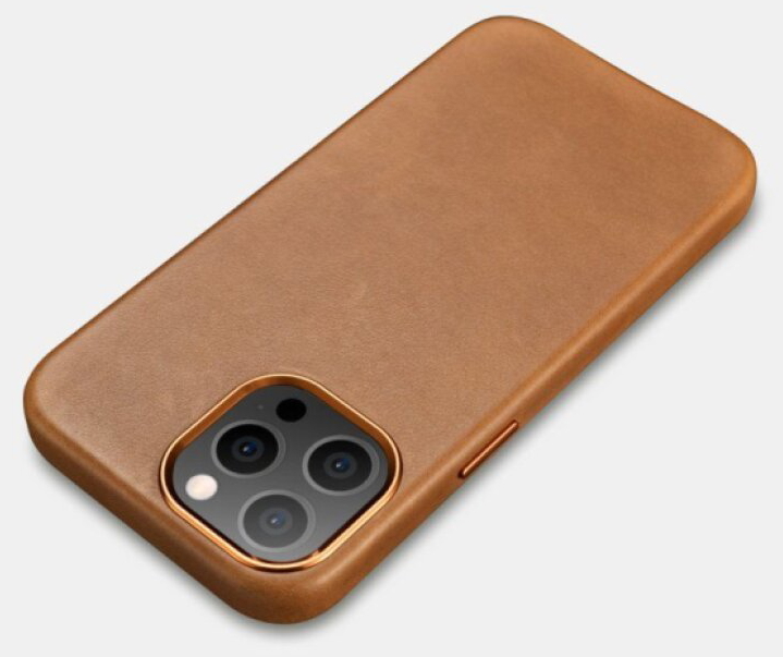 Kožený kryt na iPhone 13 Pro MAX - iCarer, Oil Wax with MagSafe Brown