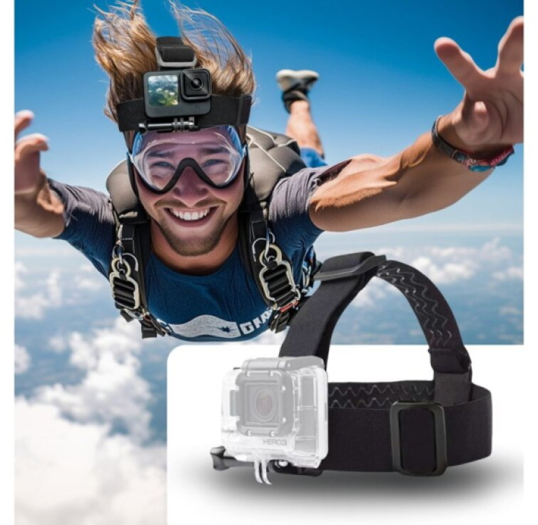 Čelenka na hlavu pro kameru GoPro - Tech-Protect, GA100 Black