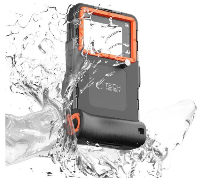 Univerzální voděodolné pouzdro - Tech-Protect, IPX8 Diving Waterproof Case Orange