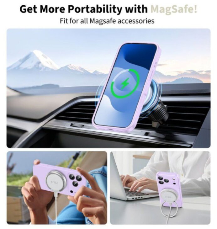 Ochranný kryt na iPhone 17 Pro - Tech-Protect, Silicone MagSafe Mauve