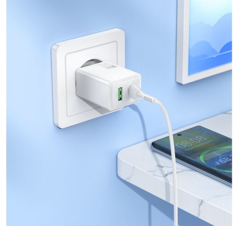 Rychlá nabíječka do sítě - Hoco, N71 Nuevo PD30W/QC3.0 White