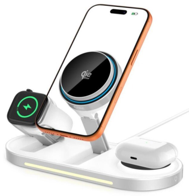Bezdrátová rychlá nabíječka 3in1 - Tech-Protect, A51 QI2.2 25W MagSafe Wireless Charger White