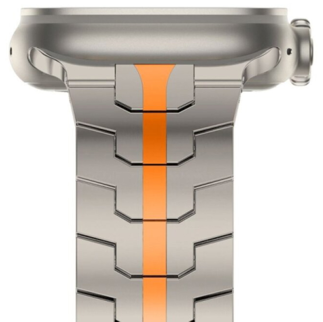 Řemínek na Apple Watch 44mm / 45mm / 46mm / 49mm - Tech-Protect, Stainless Line Orange