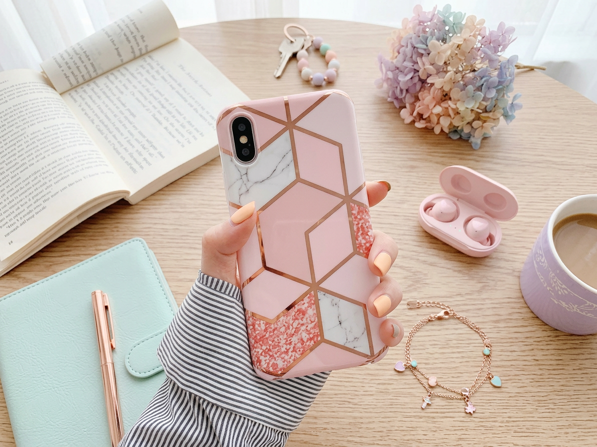 Ochranný kryt pro iPhone XS / X - Geometric Pink