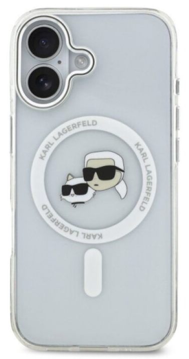 Ochranný kryt na iPhone 17 - Karl Lagerfeld, IML K&CH Heads MagSafe Transparent