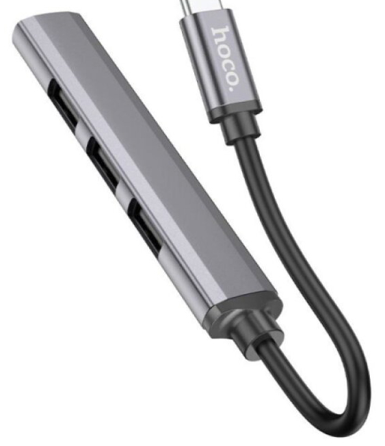 Redukce USB-C to USB-A - Hoco, HB26 Gray